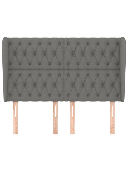 Čelo postele typu ušák tmavě šedé 147x23x118/128 cm textil