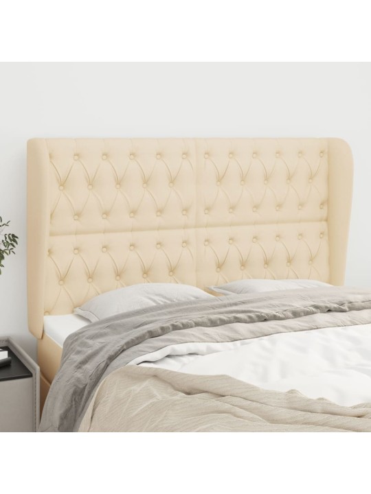 Čelo postele typu ušák krémové 147x23x118/128 cm textil