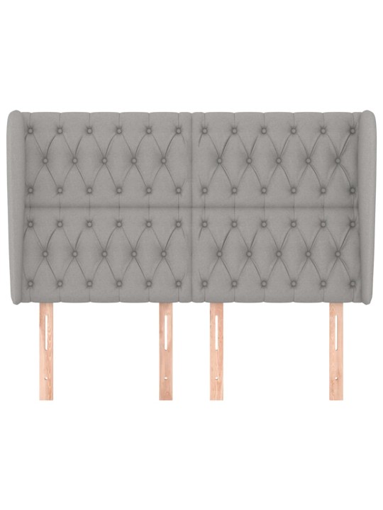 Čelo postele typu ušák světle šedé 163x23x118/128 cm textil