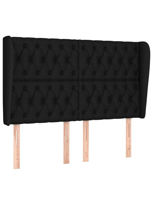 Čelo postele typu ušák černé 163x23x118/128 cm textil