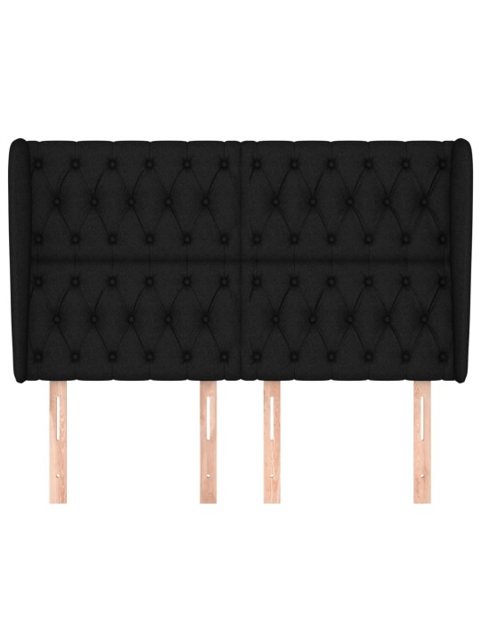 Čelo postele typu ušák černé 163x23x118/128 cm textil