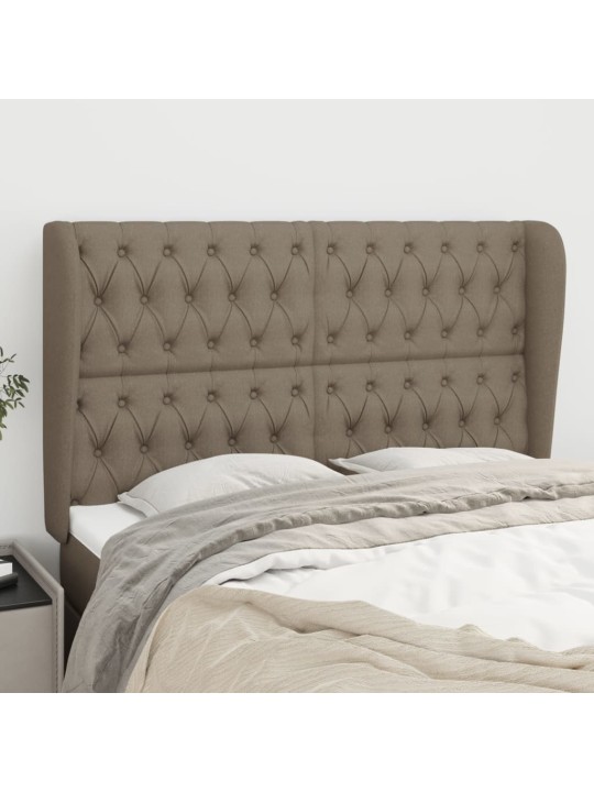 Čelo postele typu ušák taupe 163x23x118/128 cm textil