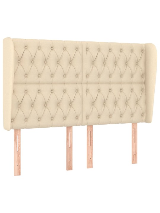 Čelo postele typu ušák krémové 163x23x118/128 cm textil