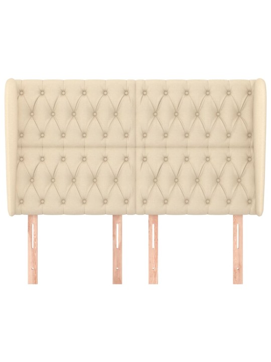 Čelo postele typu ušák krémové 163x23x118/128 cm textil
