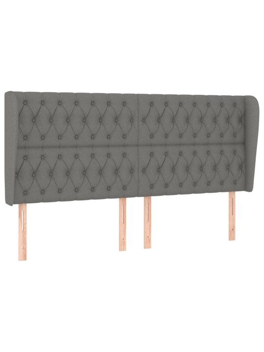 Čelo postele typu ušák tmavě šedé 183x23x118/128 cm textil