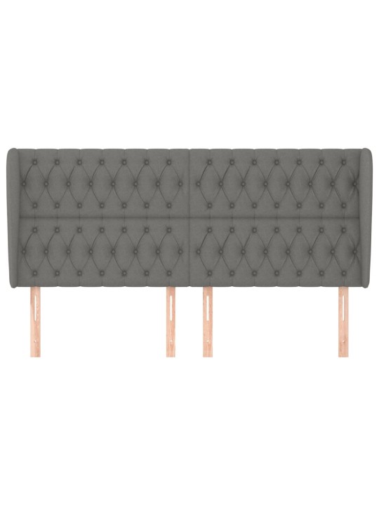 Čelo postele typu ušák tmavě šedé 183x23x118/128 cm textil