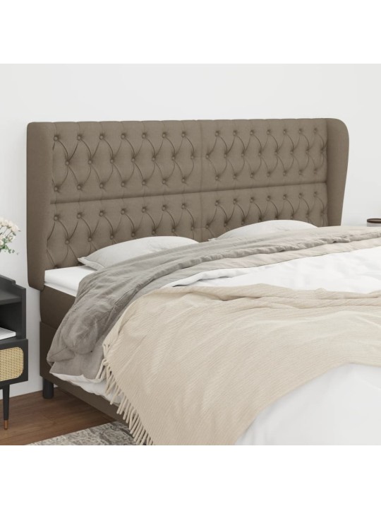 Čelo postele typu ušák taupe 183x23x118/128 cm textil