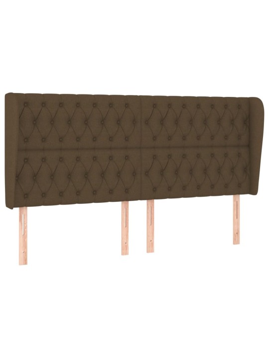 Čelo postele typu ušák tmavě hnědé 203x23x118/128 cm textil