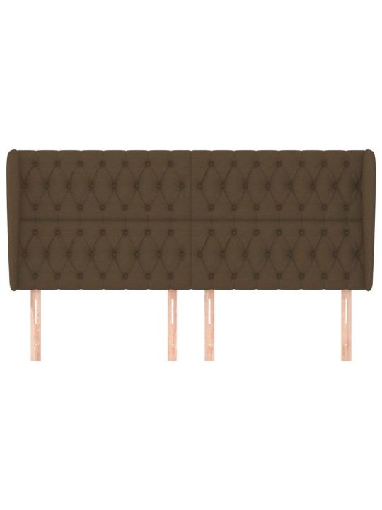 Čelo postele typu ušák tmavě hnědé 203x23x118/128 cm textil