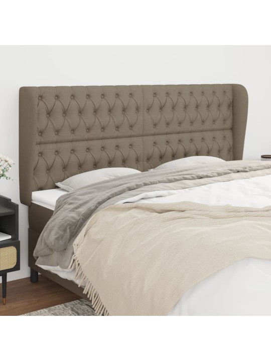Čelo postele typu ušák taupe 203x23x118/128 cm textil