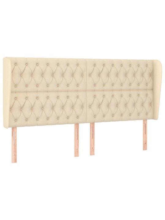 Čelo postele typu ušák krémové 203x23x118/128 cm textil