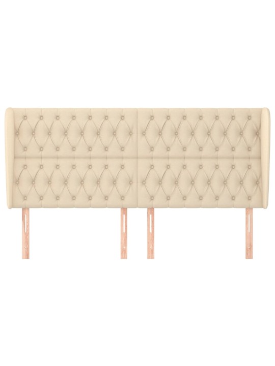 Čelo postele typu ušák krémové 203x23x118/128 cm textil