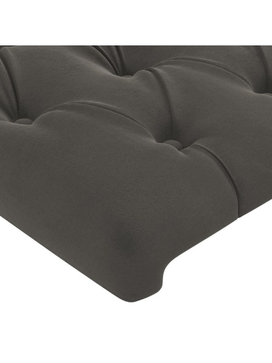 Čelo postele typu ušák tmavě šedé 83 x 23 x 118/128 cm samet