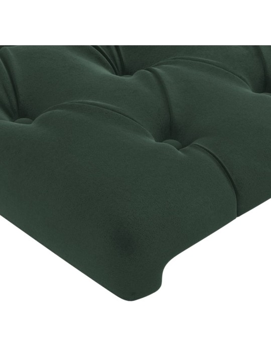 Čelo postele typu ušák tmavě zelené 83 x 23 x 118/128 cm samet