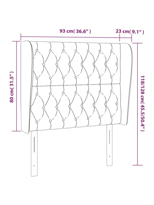 Čelo postele typu ušák tmavě zelená 93x23x118/128 cm samet