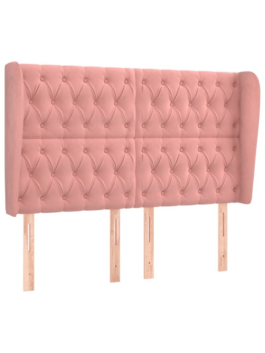 Čelo postele typu ušák růžová 163x23x118/128 cm samet