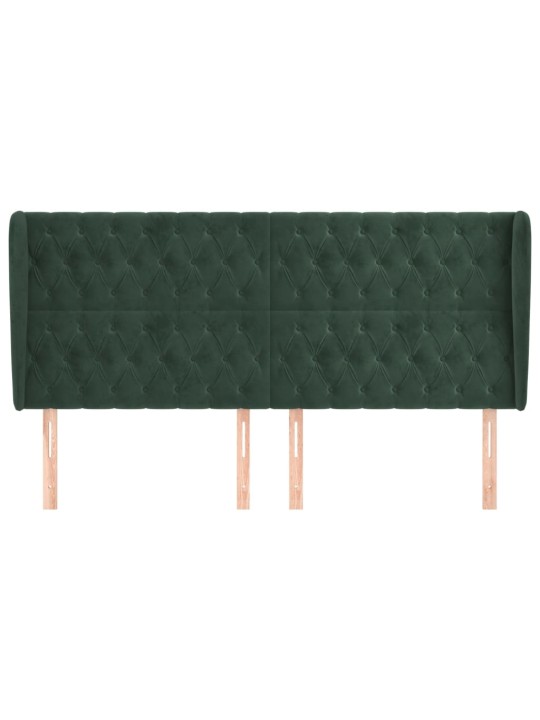 Čelo postele typu ušák tmavě zelená 183x23x118/128 cm samet