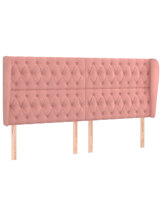 Čelo postele typu ušák růžová 183x23x118/128 cm samet