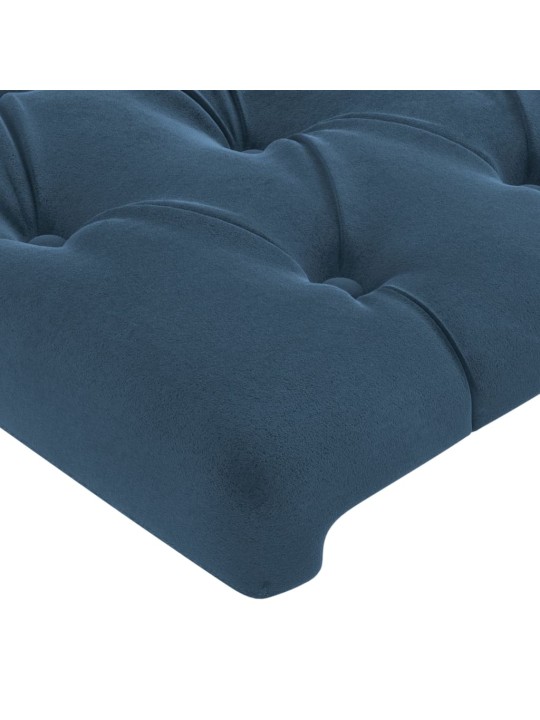 Čelo postele typu ušák tmavě modrá 203x23x118/128 cm samet