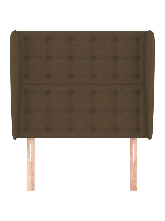 Čelo postele typu ušák tmavě hnědé 83 x 23 x 118/128 cm textil