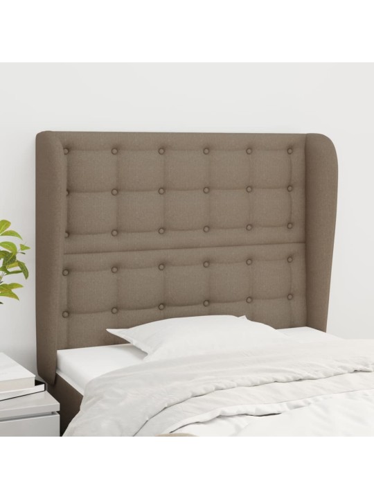 Čelo postele typu ušák taupe 83 x 23 x 118/128 cm textil