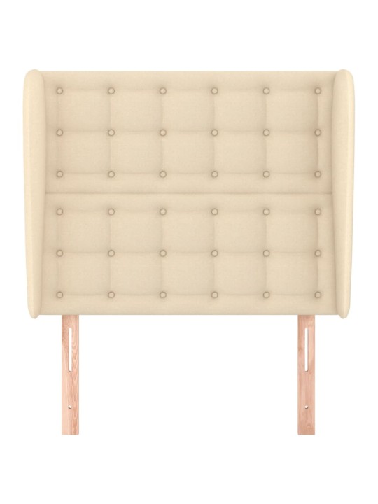 Čelo postele typu ušák krémové 83 x 23 x 118/128 cm textil