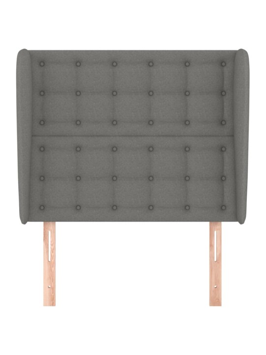 Čelo postele typu ušák tmavě šedé 93x23x118/128 cm textil