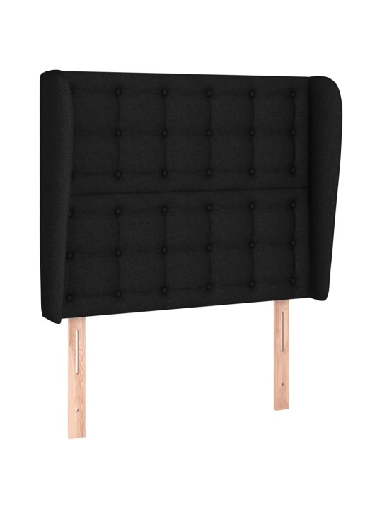 Čelo postele typu ušák černé 93x23x118/128 cm textil