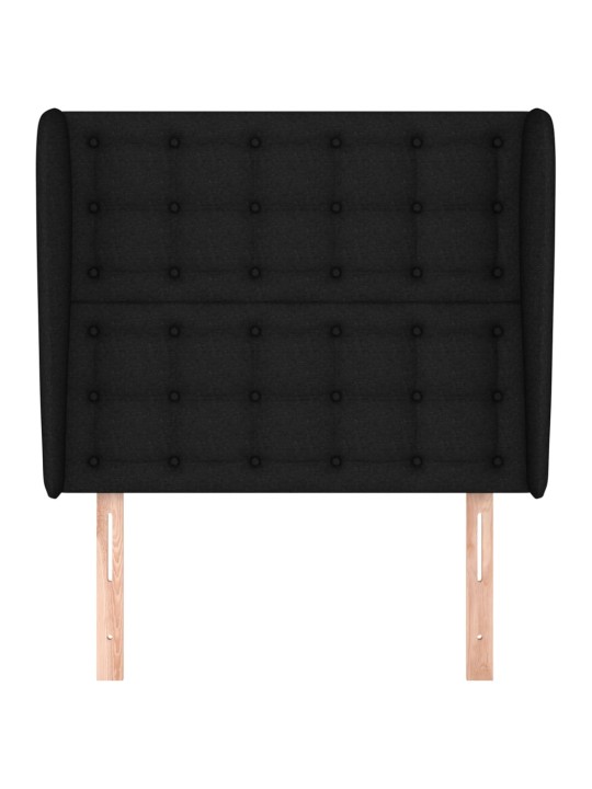 Čelo postele typu ušák černé 93x23x118/128 cm textil