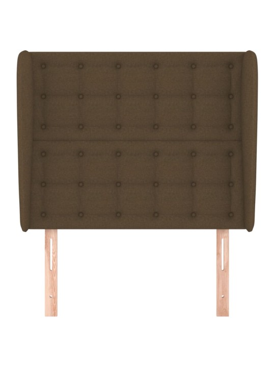 Čelo postele typu ušák tmavě hnědé 93x23x118/128 cm textil