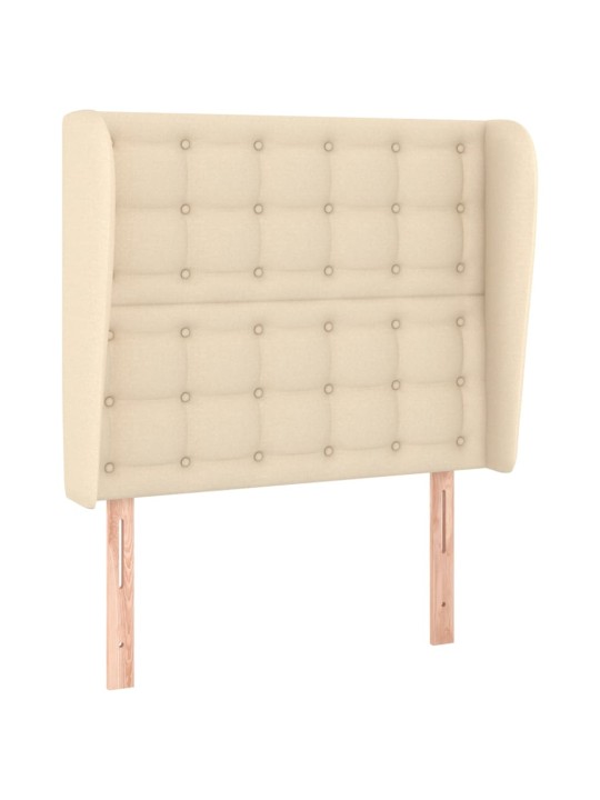Čelo postele typu ušák krémové 93x23x118/128 cm textil