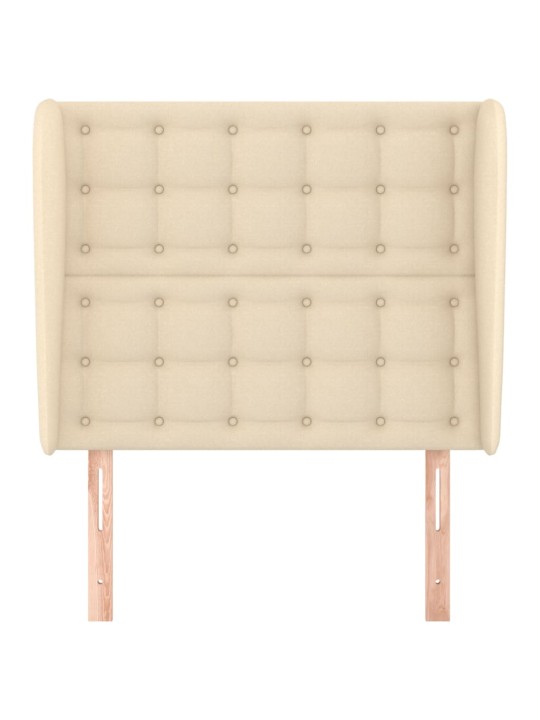 Čelo postele typu ušák krémové 93x23x118/128 cm textil