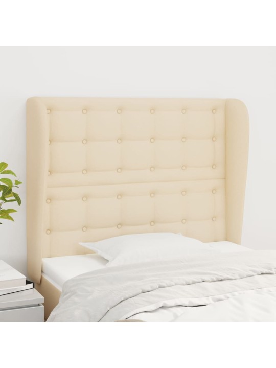 Čelo postele typu ušák krémové 93x23x118/128 cm textil