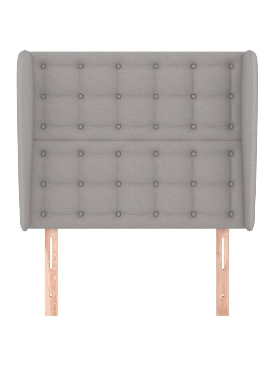Čelo postele typu ušák světle šedé 103x23x118/128 cm textil