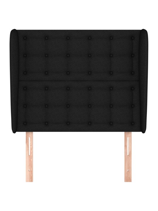 Čelo postele typu ušák černé 103x23x118/128 cm textil