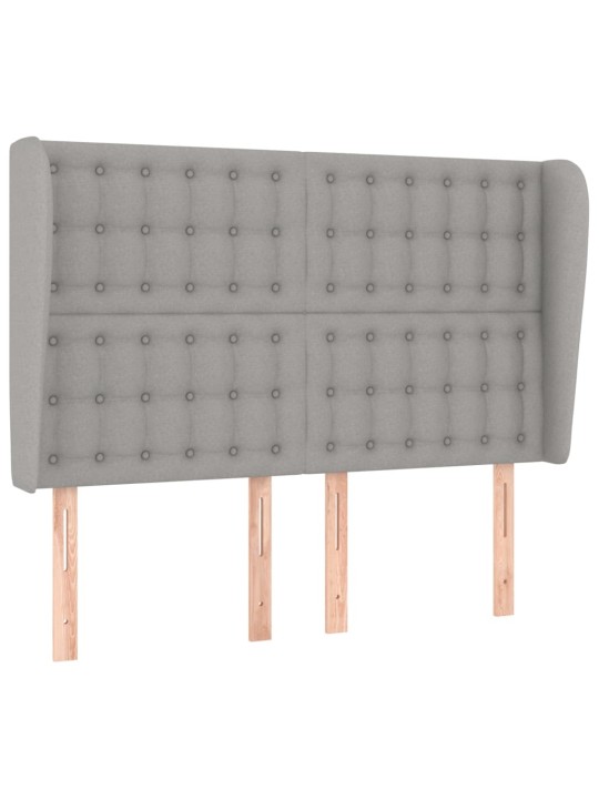 Čelo postele typu ušák světle šedé 147x23x118/128 cm textil