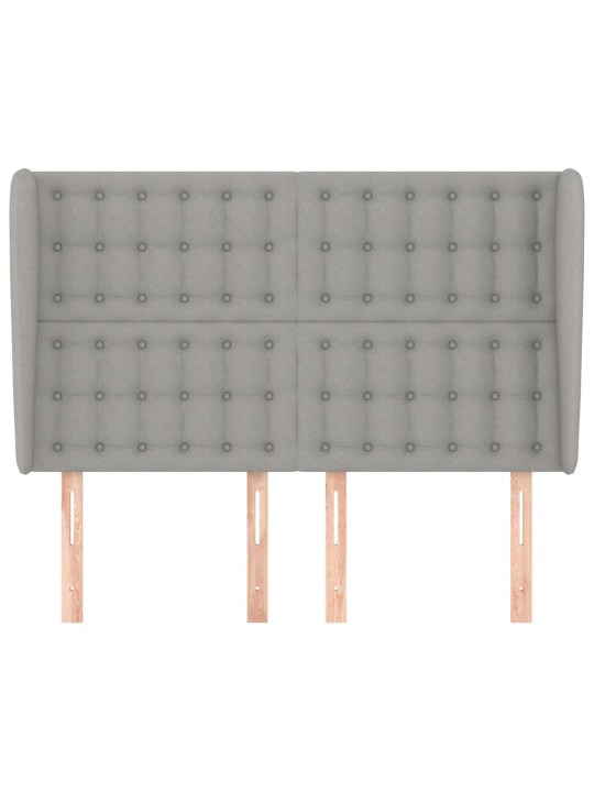 Čelo postele typu ušák světle šedé 147x23x118/128 cm textil