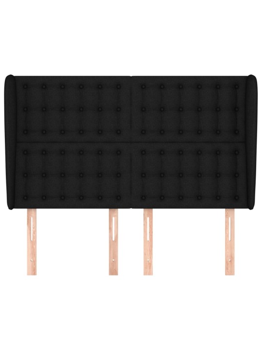 Čelo postele typu ušák černé 147x23x118/128 cm textil