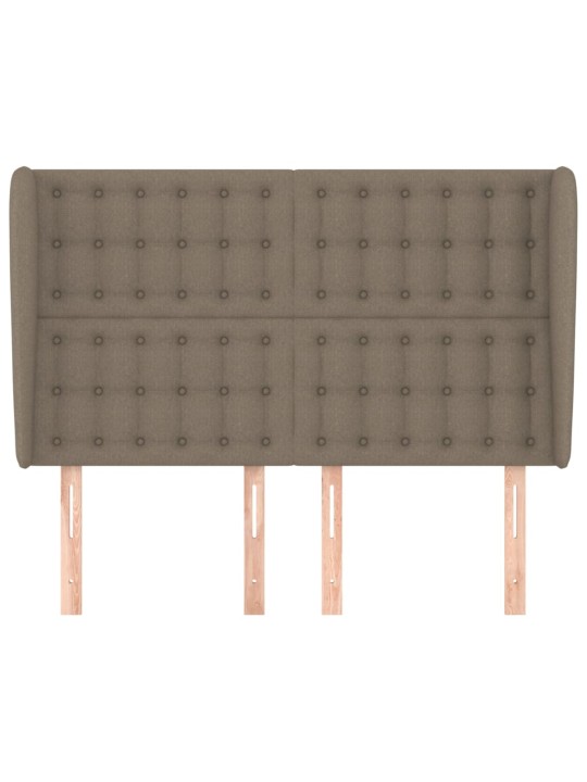 Čelo postele typu ušák taupe 147x23x118/128 cm textil