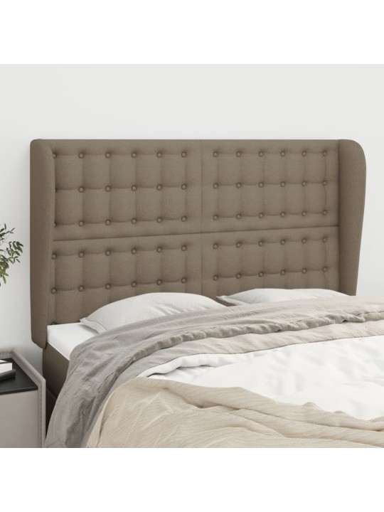 Čelo postele typu ušák taupe 147x23x118/128 cm textil