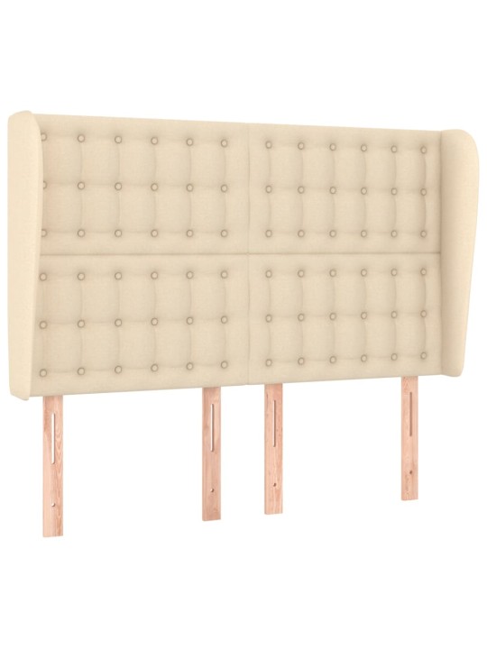Čelo postele typu ušák krémové 147x23x118/128 cm textil