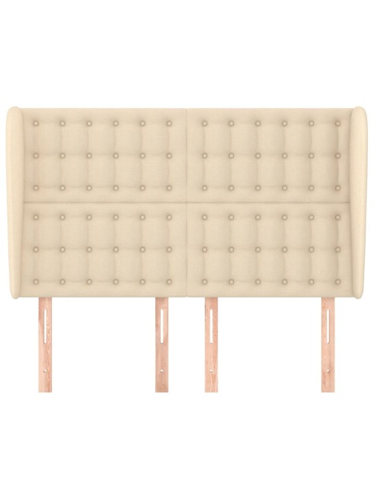 Čelo postele typu ušák krémové 147x23x118/128 cm textil