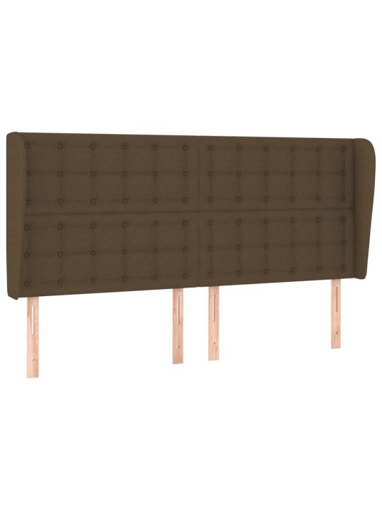 Čelo postele typu ušák tmavě hnědé 163x23x118/128 cm textil