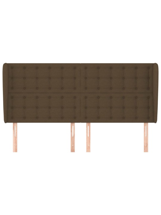Čelo postele typu ušák tmavě hnědé 163x23x118/128 cm textil
