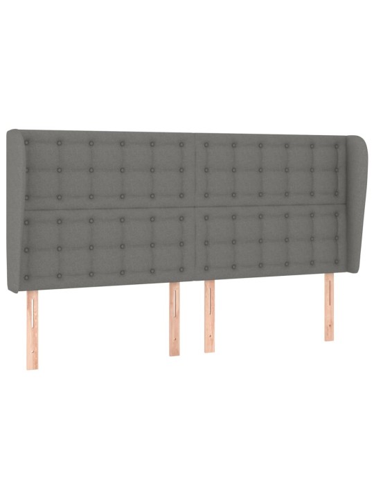 Čelo postele typu ušák tmavě šedé 183x23x118/128 cm textil