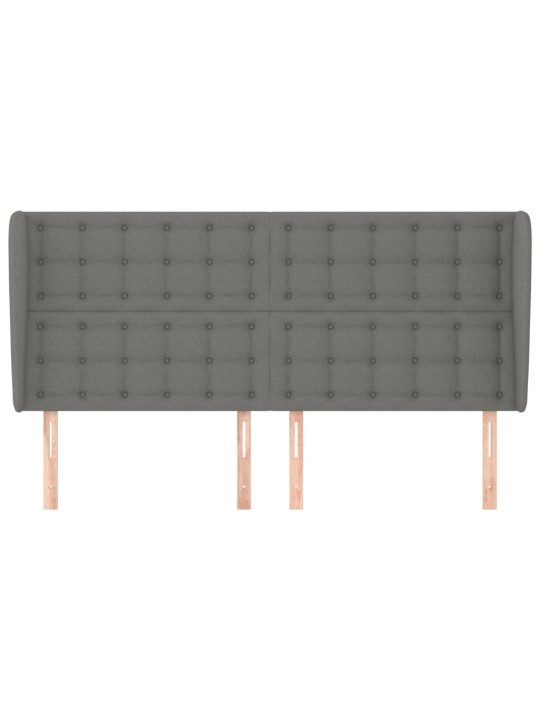 Čelo postele typu ušák tmavě šedé 183x23x118/128 cm textil