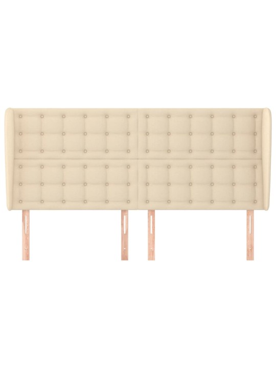 Čelo postele typu ušák krémové 183x23x118/128 cm textil