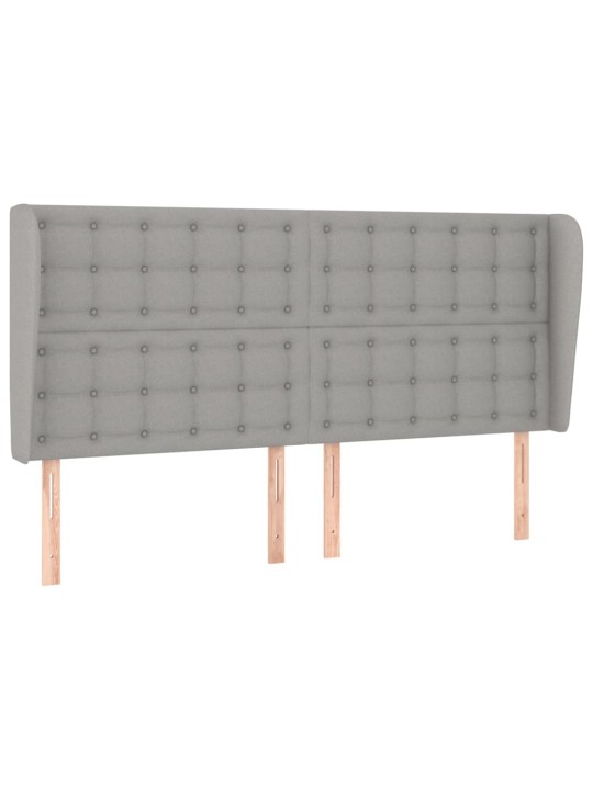 Čelo postele typu ušák světle šedé 203x23x118/128 cm textil