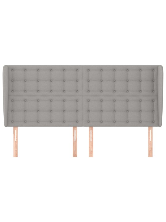 Čelo postele typu ušák světle šedé 203x23x118/128 cm textil