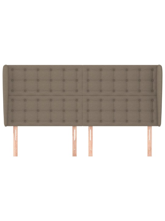 Čelo postele typu ušák taupe 203x23x118/128 cm textil